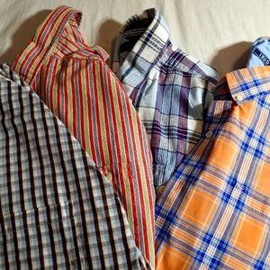 4 set mens designer short sleeves button downs.
